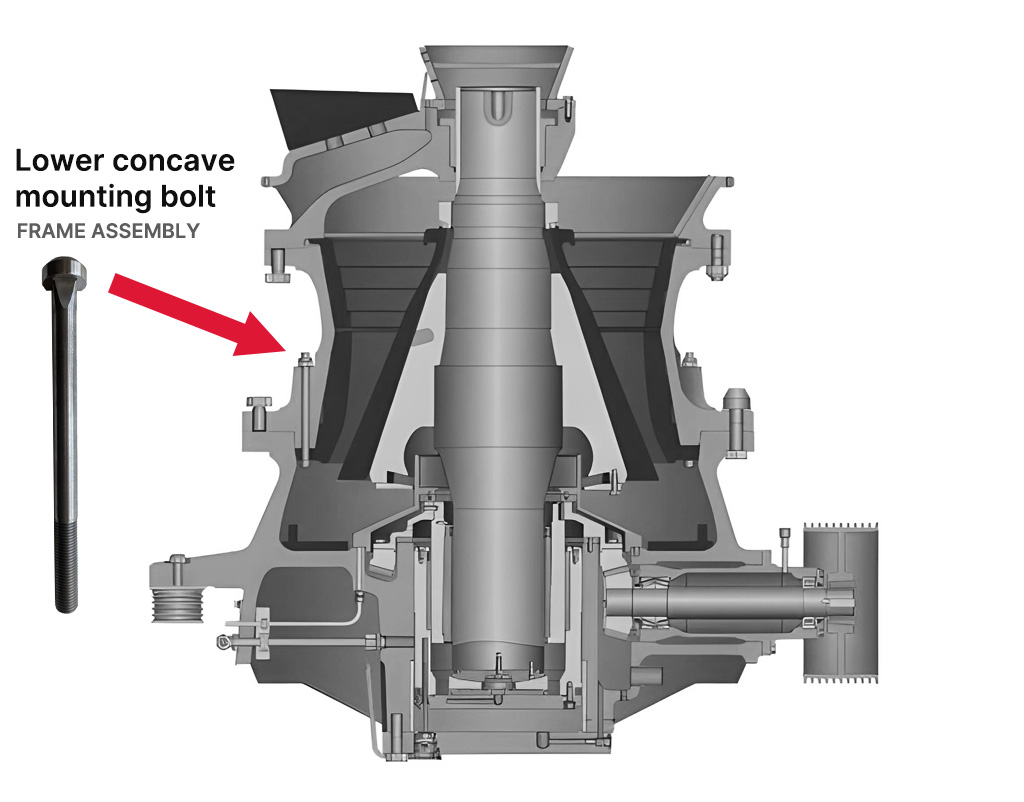 Lower Concave Mounting Bolt for GP Series Cone Crusher